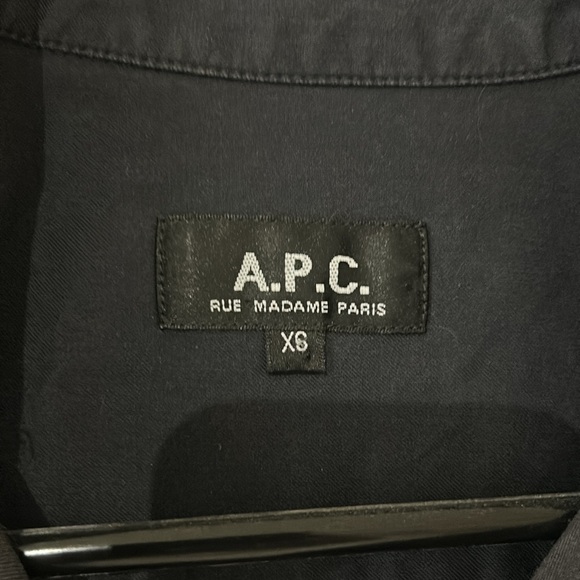 APC long sleeve button up navy blue shirt - Picture 2 of 4